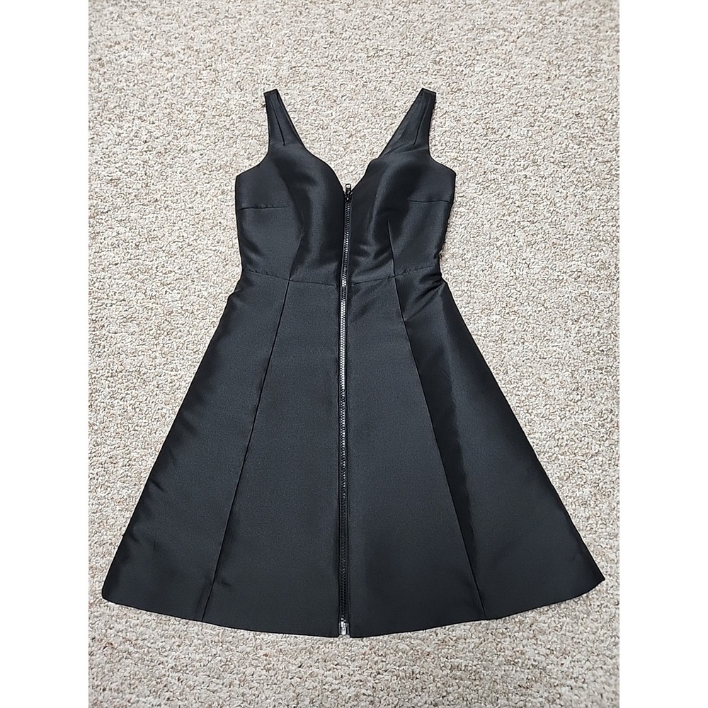 KATE SPADE Sz 4 Dive Right In- Front Zipper Black fit & flare‎ Dress
